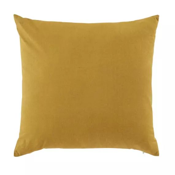 Coussin jaune moutarde 45×45