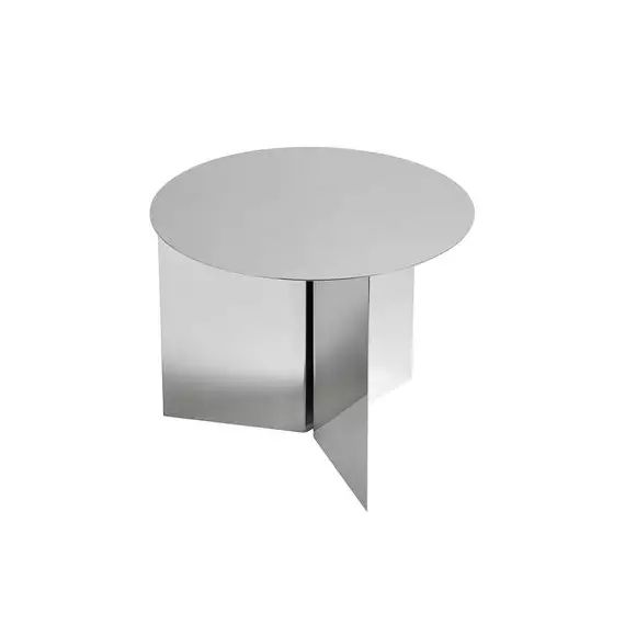 Table d’appoint Slit en Métal, Acier laqué époxy – Couleur Argent – 66.94 x 66.94 x 35.5 cm – Designer  Studio