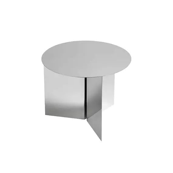Table d&rsquo;appoint Slit en Métal, Acier laqué époxy – Couleur Argent – 66.94 x 66.94 x 35.5 cm – Designer  Studio