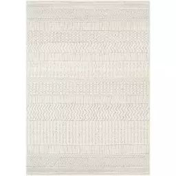 Tapis Géométrique, Gris et Blanc Cassé – 152x213cm
