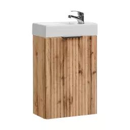 Meuble lave-mains 40cm 1 porte naturel