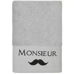 Drap de bain en coton Gris Cendré 70×140 cm