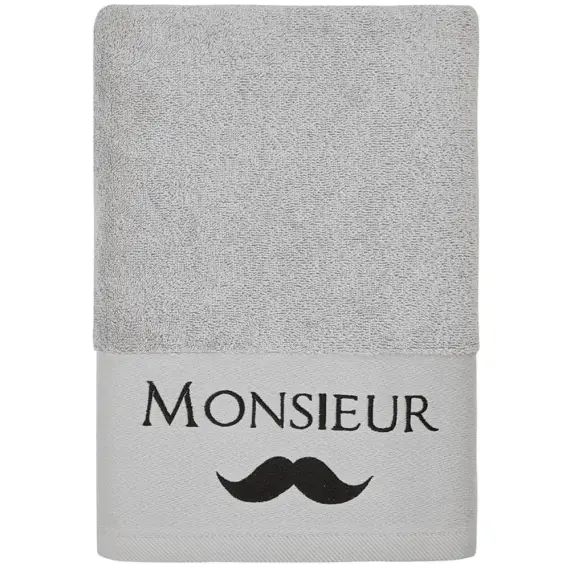 Drap de bain en coton Gris Cendré 70×140 cm