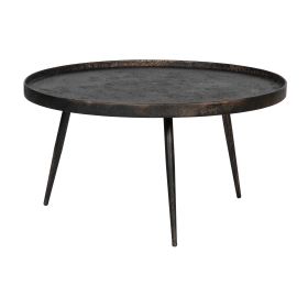 Table basse ronde en bois D76cm laiton