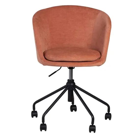 Chaise de bureau tissu soft touch saumon