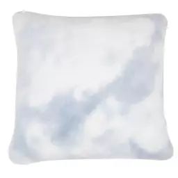 Housse de coussin imitation fourrure imprimée ciel bleu clair et écru 40×40