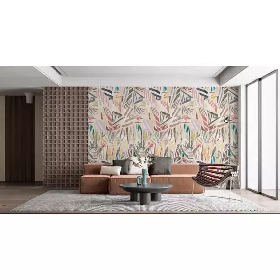 Papier peint panoramique motif graphique Multicolore 480x300cm