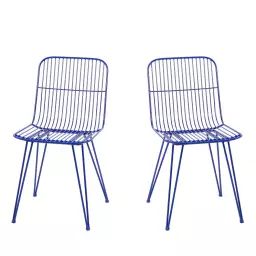 Ombra – Lot de 2 chaises design en métal – Couleur – Bleu