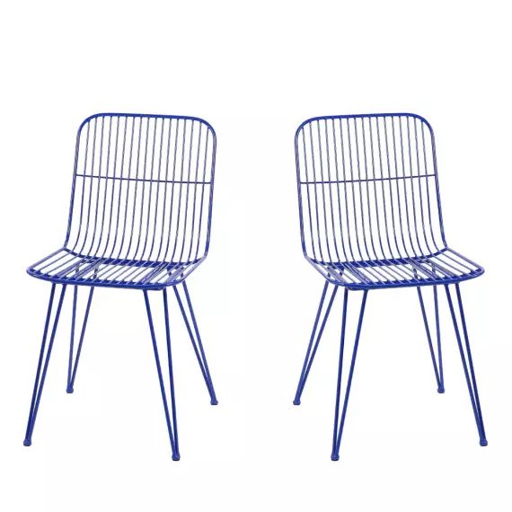Ombra – Lot de 2 chaises design en métal – Couleur – Bleu