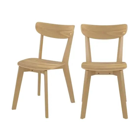 Chaise en bois clair (lot de 2)