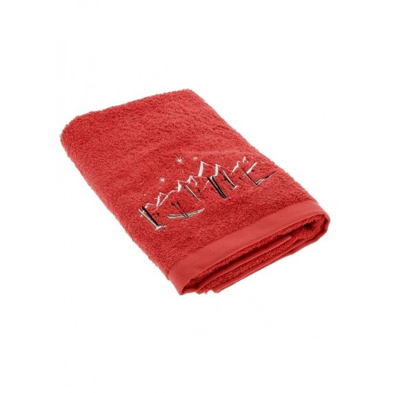 Drap de bain en coton rouge 140×70