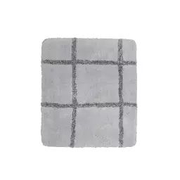 Tapis de bain microfibre très doux gris motif 55×65