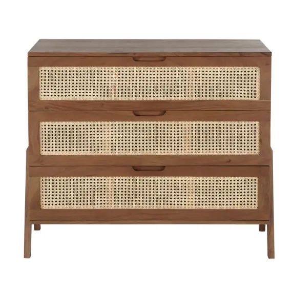 Commode 3 tiroirs cannage en rotin