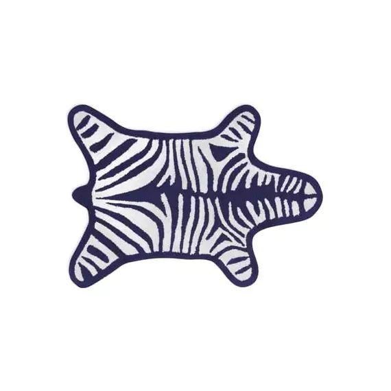 Tapis de bain Zebra en Tissu, Coton – Couleur Bleu – 112 x 79 x 26.21 cm – Designer