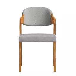Chaise en tissu recyclé fabriqué à la main en couleur gris