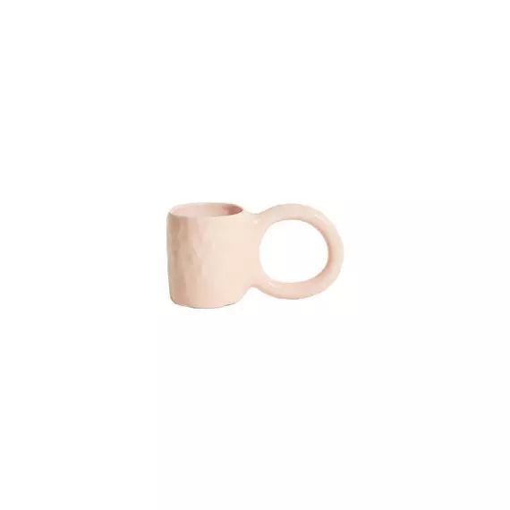 Tasse à café Donut en Céramique, Faïence émaillée – Couleur Rose – 17 x 17.54 x 9 cm – Designer Pia Chevalier