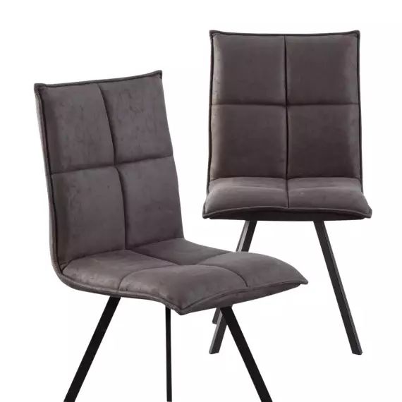 Lot de 2 chaises en polyester noir 46 cm