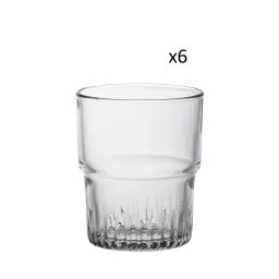 Lot de 6 – Verre à eau en verre trempé résistant 20 cl transparent