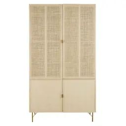 Vaisselier 4 portes cannage en rotin