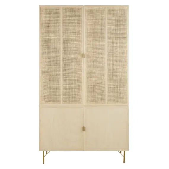 Vaisselier 4 portes cannage en rotin