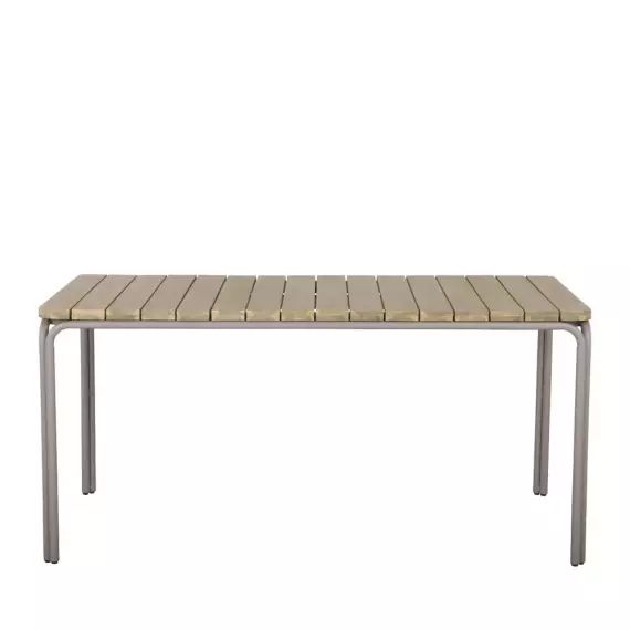 Nurr – Table à manger de jardin en bois d’acacia 160cm – Couleur – Bois clair