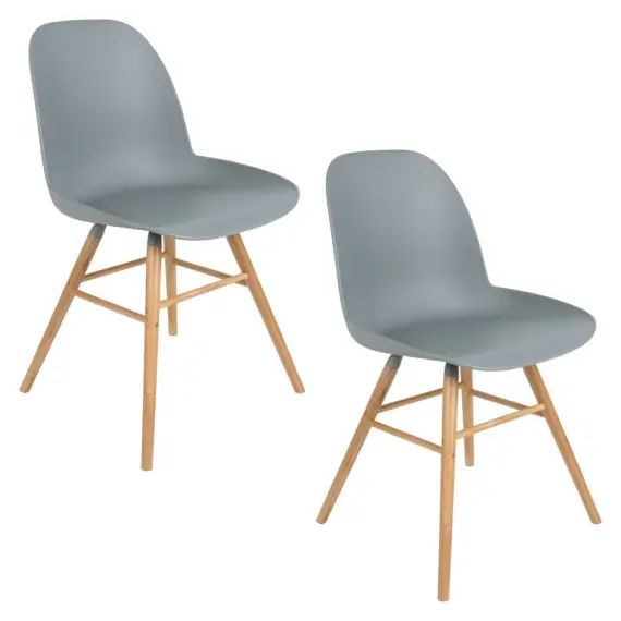2 chaises résine et bois gris