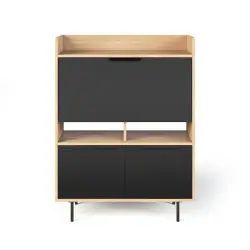 Bureau  placage chêne et noir laqué
