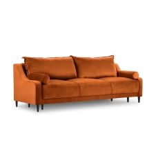 Canapé 3 places en velours orange