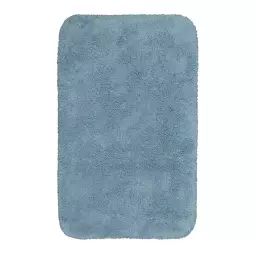 Tapis de bain doux bleu coton 60×100