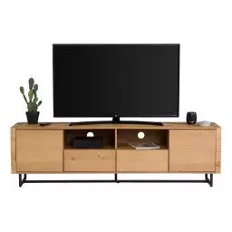 Long meuble TV L.180 imitation TIME  chêne WOODS
