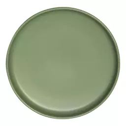Lot de 6 assiettes plate   amande 28 cm  en grès  vert