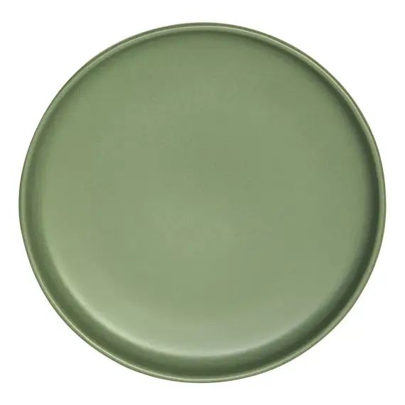 Lot de 6 assiettes plate   amande 28 cm  en grès  vert