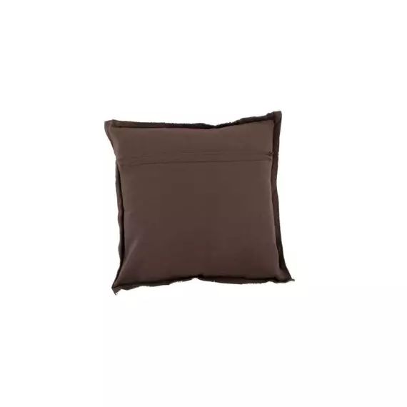 Coussin en coton déhoussable imprimé fleurs et feuilles marron 38×38