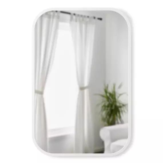 Miroir rectangulaire rebord caoutchouc 61 x 91 cm hub blanc