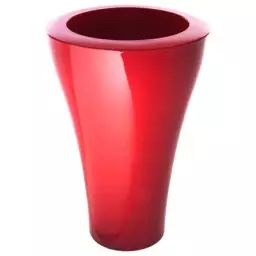 Pot de fleurs Ming en Plastique, Polypropylène laqué – Couleur Rouge – 68 x 68 x 100 cm – Designer Rodolfo Dordoni