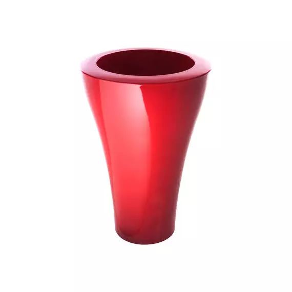 Pot de fleurs Ming en Plastique, Polypropylène laqué – Couleur Rouge – 68 x 68 x 100 cm – Designer Rodolfo Dordoni