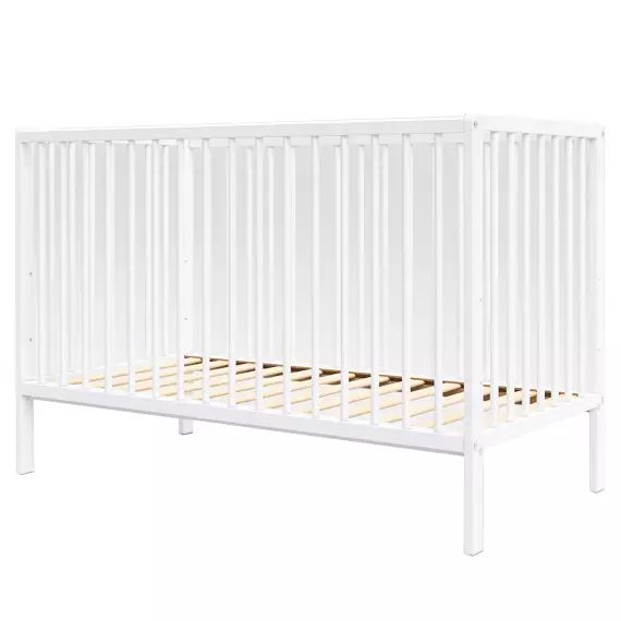 Lit bébé évolutif  en bois blanc – 120×60 cm