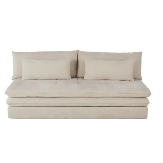 Canapé convertible 2/3 places en tissu recyclé beige