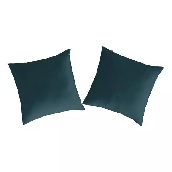 2 Taies d&rsquo;oreiller en coton  80×80 cm bleu