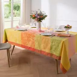 Nappe carrée  pur coton multicolore 180×180 cm