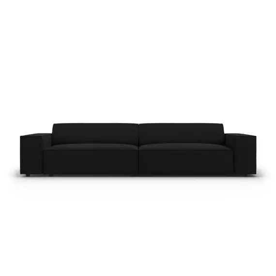 Canapé 4 places en tissu structuré noir