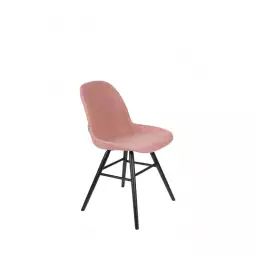 Chaise design en tissu rose