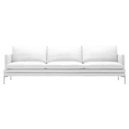 Canapé 3 places ou + William en Tissu, Aluminium poli – Couleur Blanc – 266 x 97 x 87 cm – Designer Damian Williamson