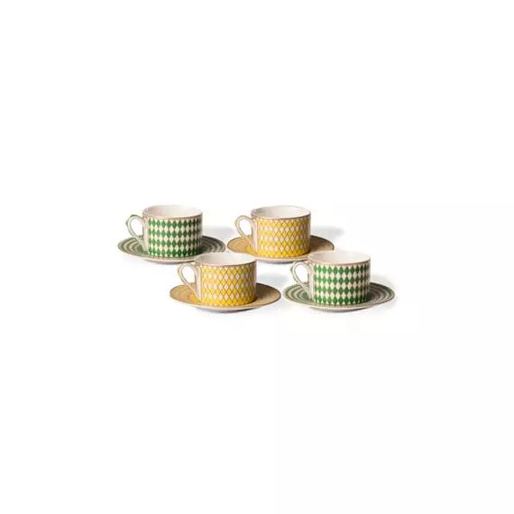Tasse à thé Chess en Céramique, Porcelaine émaillée – Couleur Vert – 11.7 x 22.89 x 6.1 cm