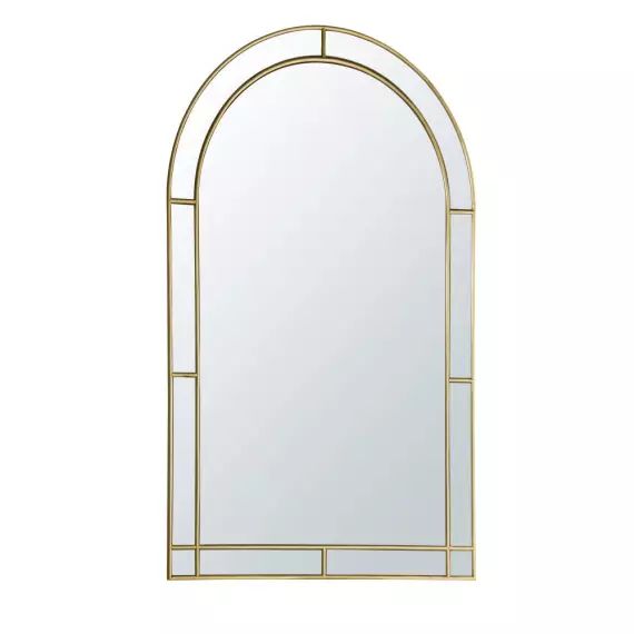 Miroir biseauté en métal doré 70×110