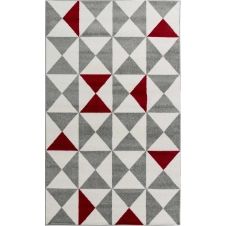 FORSA – Tapis géométrique rouge 80x150cm