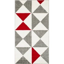 FORSA – Tapis géométrique rouge 80x150cm