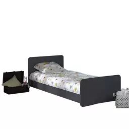 Pack lit avec sommier et matelas Spike  Gris anthracite 90×190 cm blanc