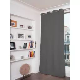 Rideau occultant total gris 135 x 260