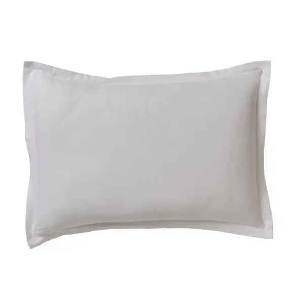 Taie d&rsquo;oreiller unie en coton blanc 50×70